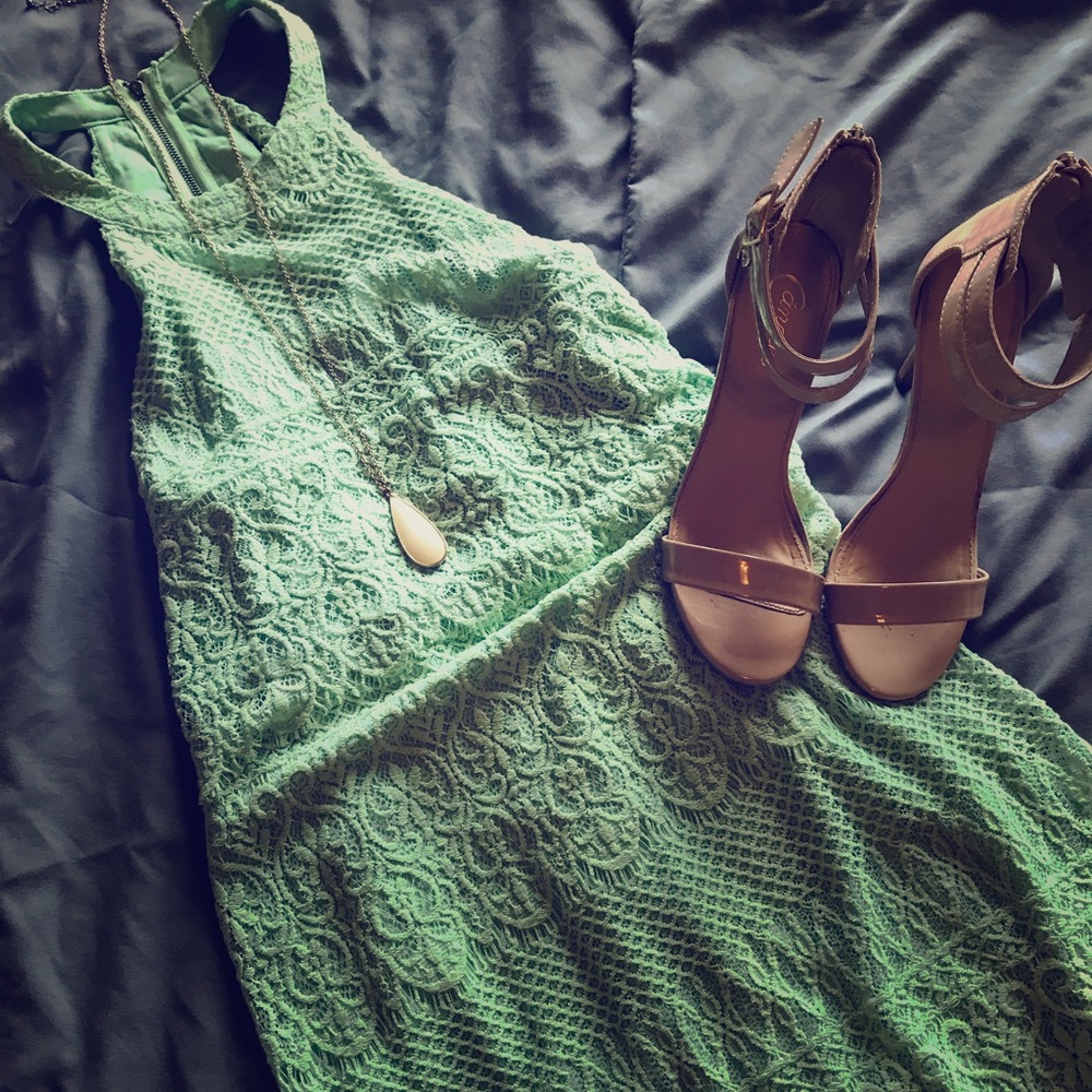Mint Green Lace Dress